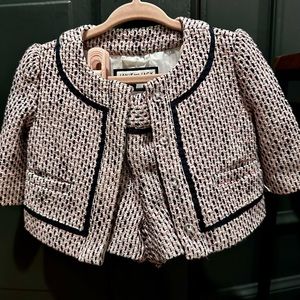 Janie and Jack Hydrangea Pink Tweed Blazer and Shorts 12-18 months